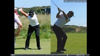 Jon Rahm golf swing  Long Iron faceon amp downtheline July 2017 [upl. by Celin842]