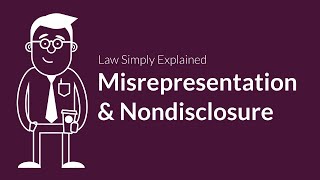 Misrepresentation and Nondisclosure  Contracts  Defenses amp Excuses [upl. by Idieh661]