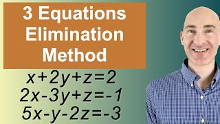 Solving Systems of 3 Equations Elimination [upl. by Sharlene]