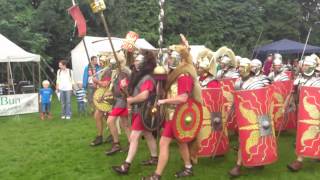 Roman Reenactment at the Amphitheatre in Caerleon Marching In [upl. by Church582]