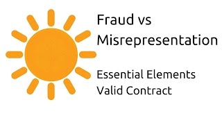 Fraud vs Misrepresentation  Other Essential Elements of a Valid Contract  CA CPT  CS amp CMA [upl. by Nwahsit]